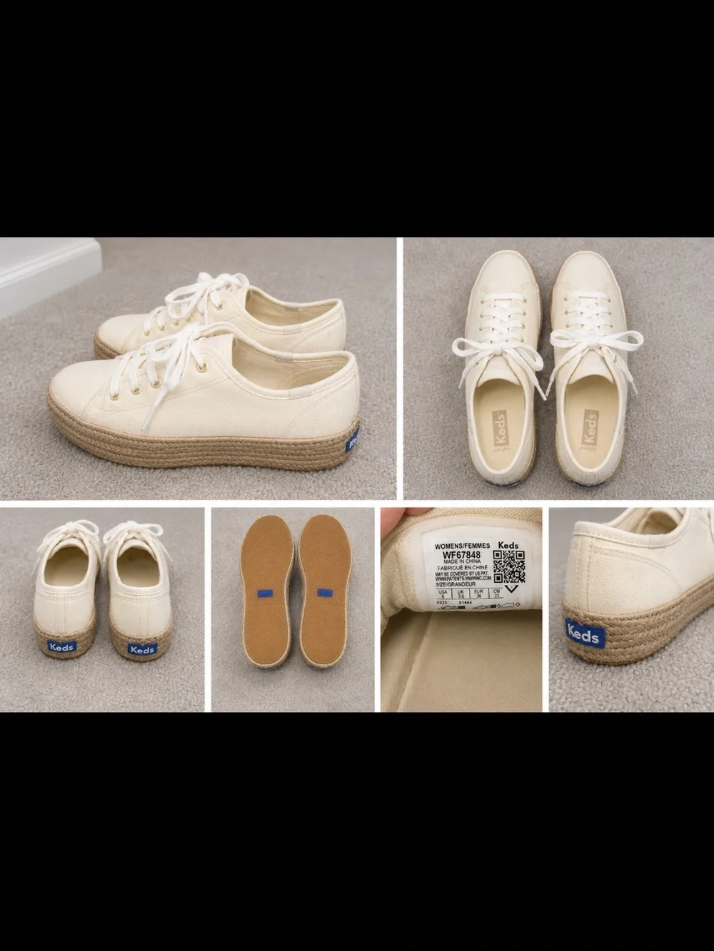 Keds Cream Canvas Espadrille-Style Platform Sneakers - Kids